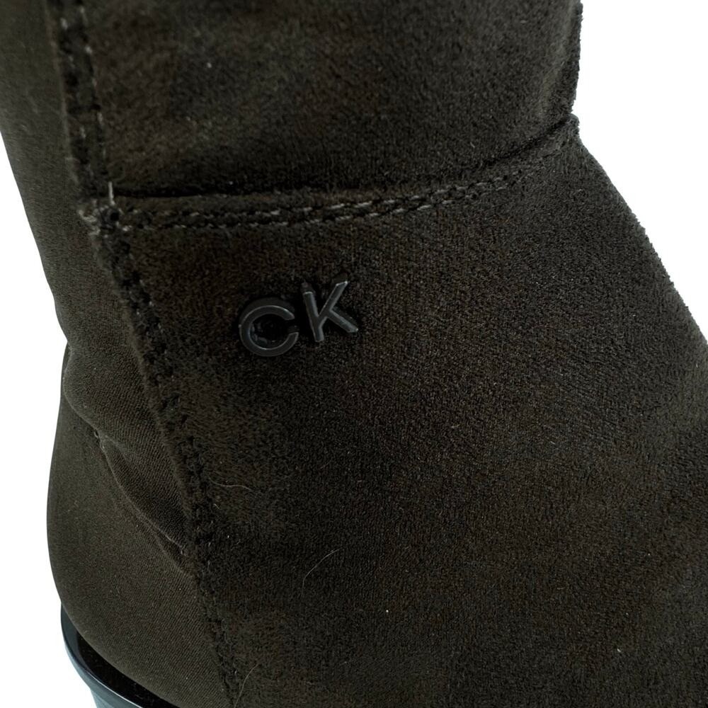 Calvin Klein Dark Brown Faux Suede Over Knee Stretch Boots Womens 8M - Picture 15 of 16